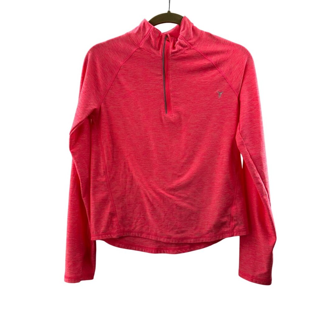 Old Navy Active Girls Go-Dry Pullover XL Hot Pink Long Sleeve‎ Half-Zip Top Neon